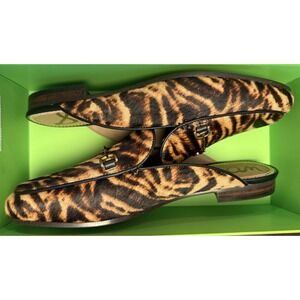 Sam Edelman Women's 8 Linnie Mule NWB Leopard Signature Collection Gold Hardware